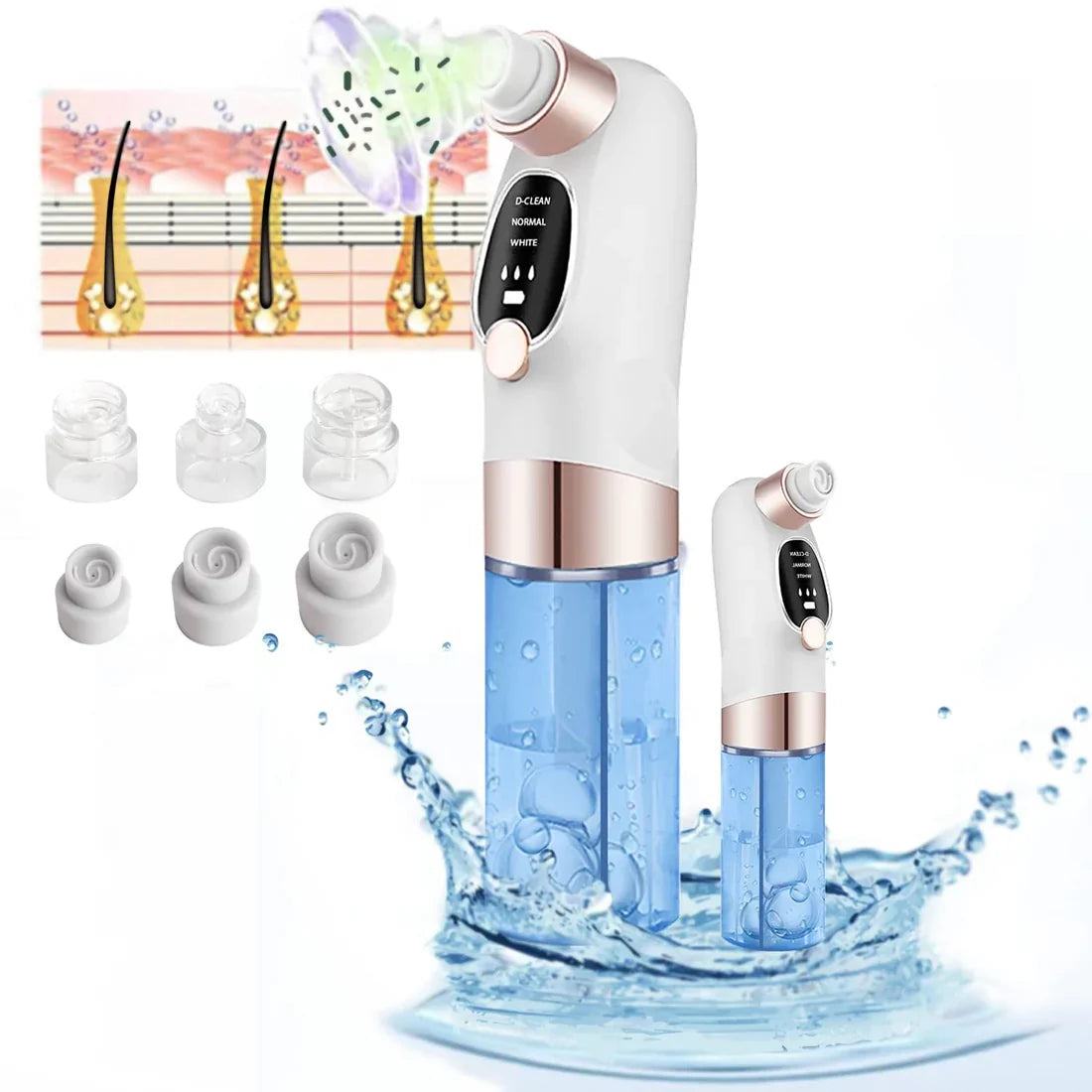 Electric Blackhead Remover Vacuum – Deep Pore Cleaner with LED & 4 Suction Heads for Face & Nose