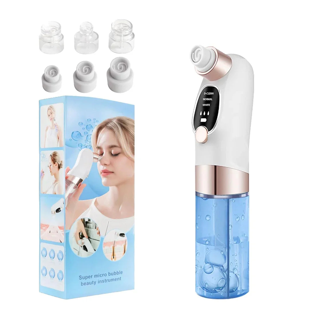 Electric Blackhead Remover Vacuum – Deep Pore Cleaner with LED & 4 Suction Heads for Face & Nose