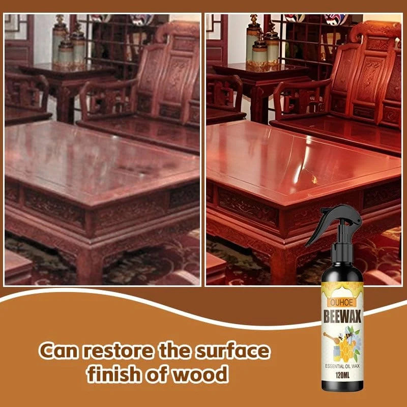 Natural Beeswax Furniture Polish & Cleaner Kit - Restore & Protect Wood Surfaces