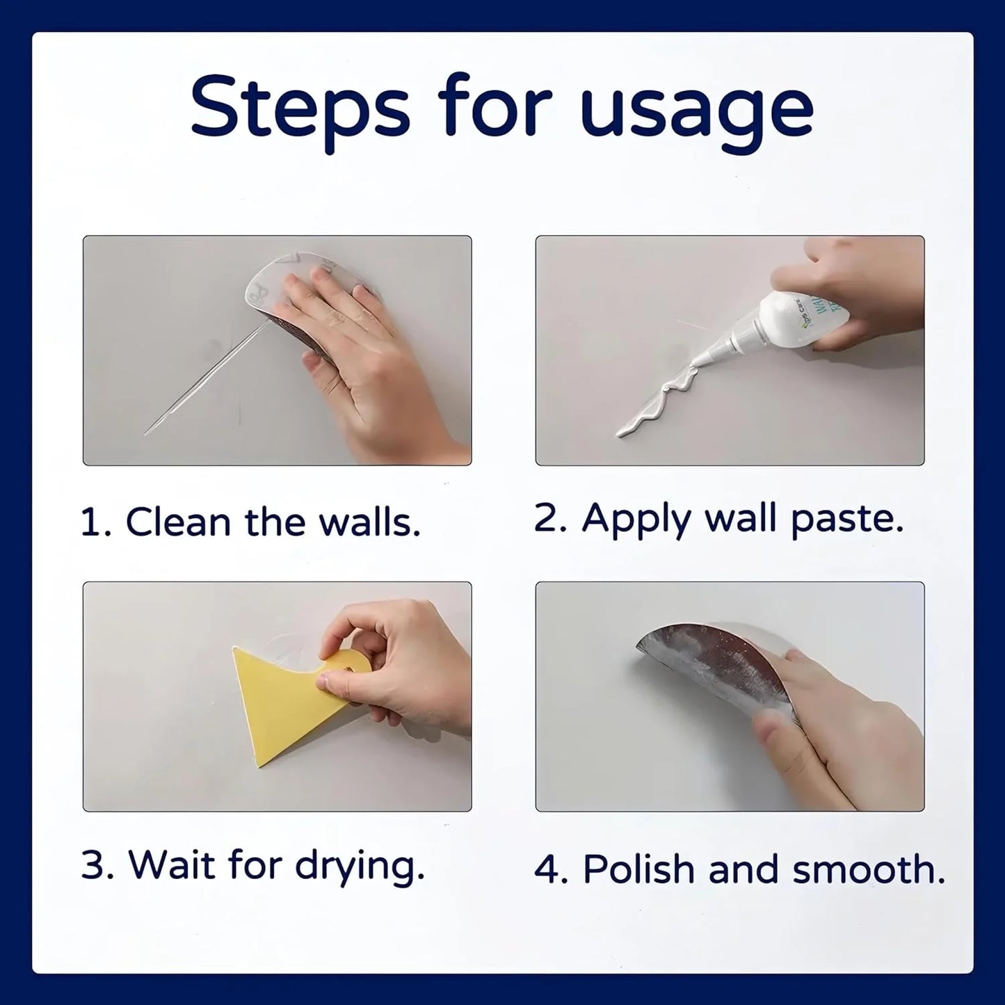 USA Imported Wall Repair Paste – 200g Waterproof Crack Filler with Scraper