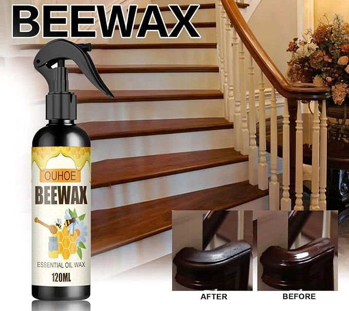 Natural Beeswax Furniture Polish & Cleaner Kit - Restore & Protect Wood Surfaces