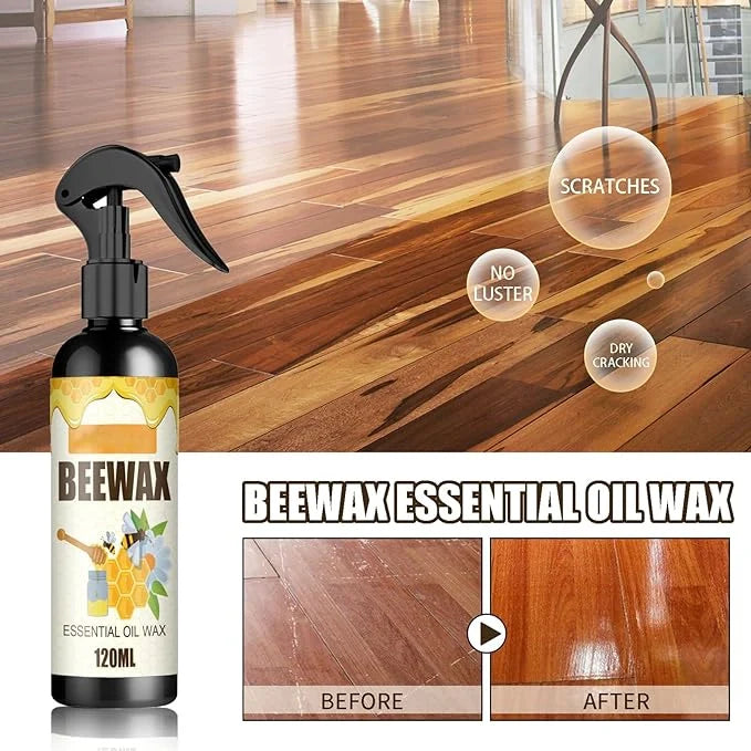 Natural Beeswax Furniture Polish & Cleaner Kit - Restore & Protect Wood Surfaces