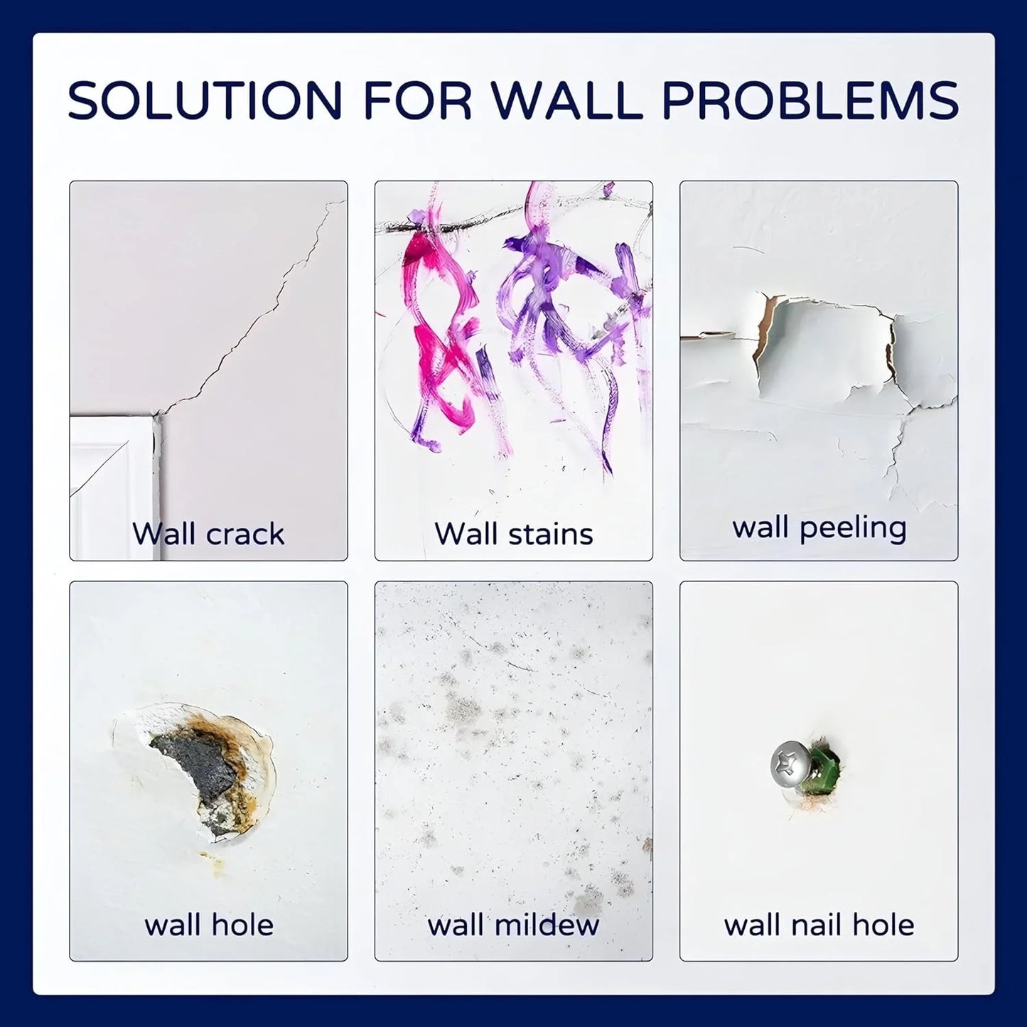 USA Imported Wall Repair Paste – 200g Waterproof Crack Filler with Scraper