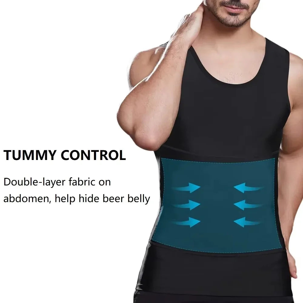 Men’s Tummy Control Compression Shirt – Slimming & Posture Support