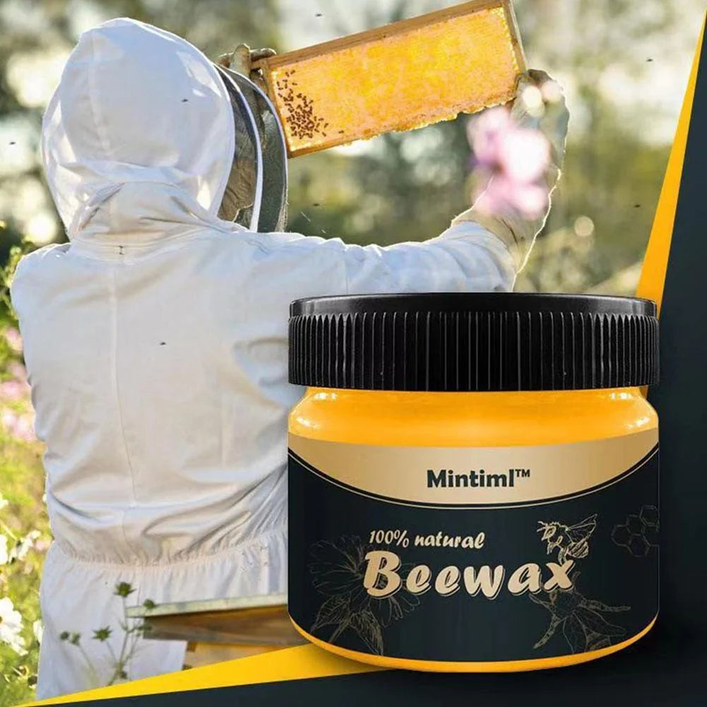 Natural Beeswax Furniture Polish & Cleaner Kit - Restore & Protect Wood Surfaces