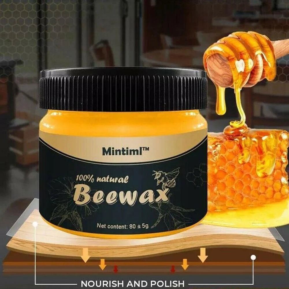 Natural Beeswax Furniture Polish & Cleaner Kit - Restore & Protect Wood Surfaces