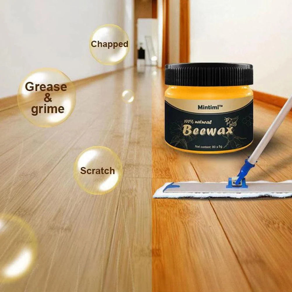 Natural Beeswax Furniture Polish & Cleaner Kit - Restore & Protect Wood Surfaces