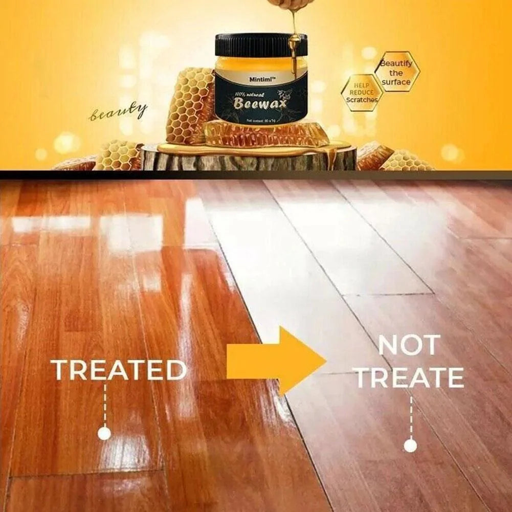 Natural Beeswax Furniture Polish & Cleaner Kit - Restore & Protect Wood Surfaces