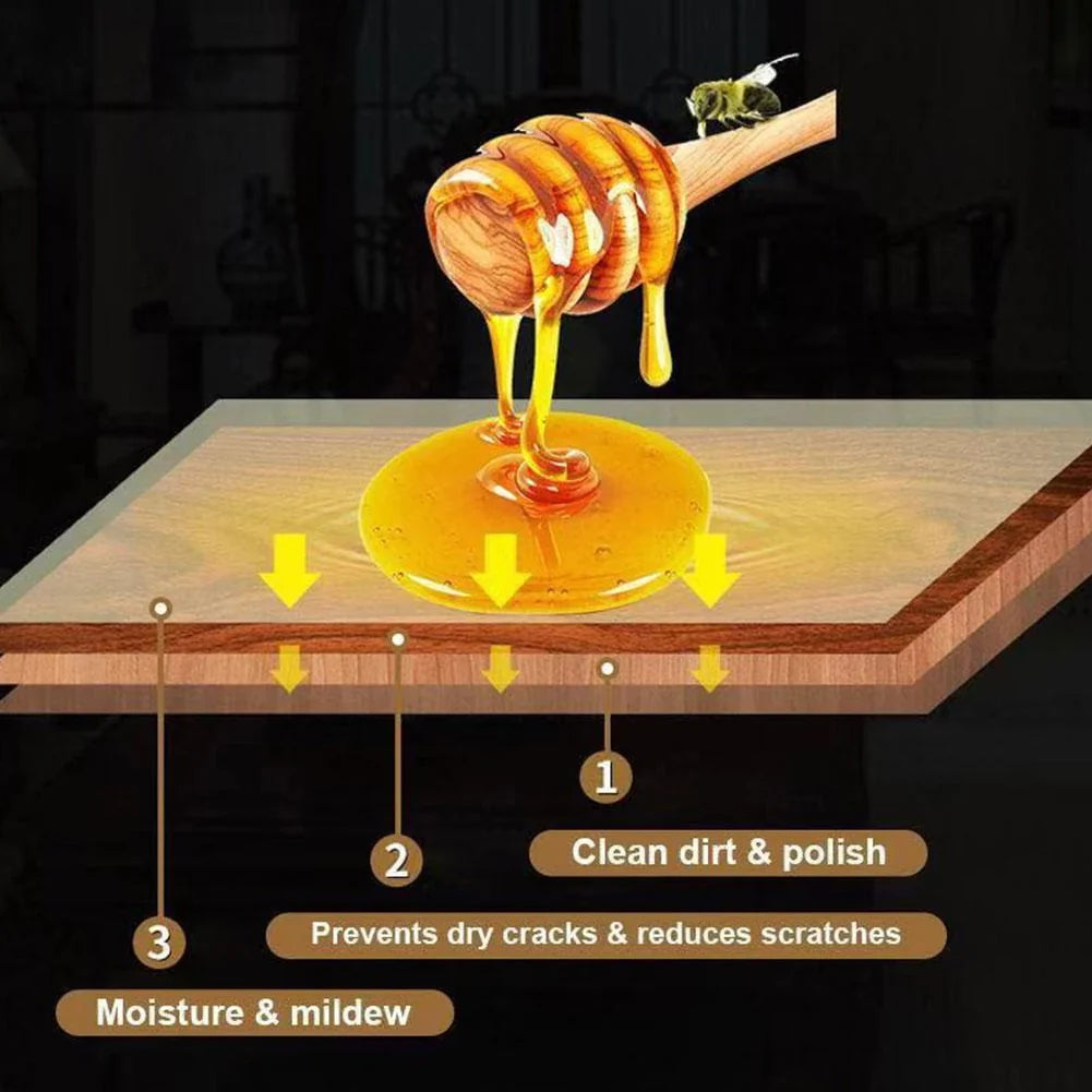Natural Beeswax Furniture Polish & Cleaner Kit - Restore & Protect Wood Surfaces