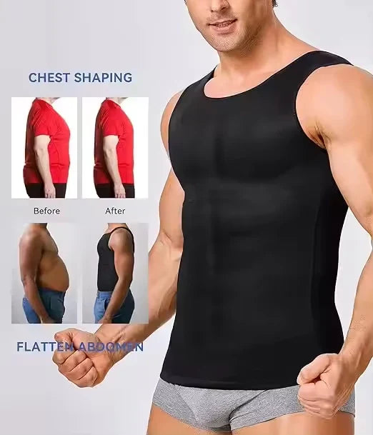 Men’s Tummy Control Compression Shirt – Slimming & Posture Support