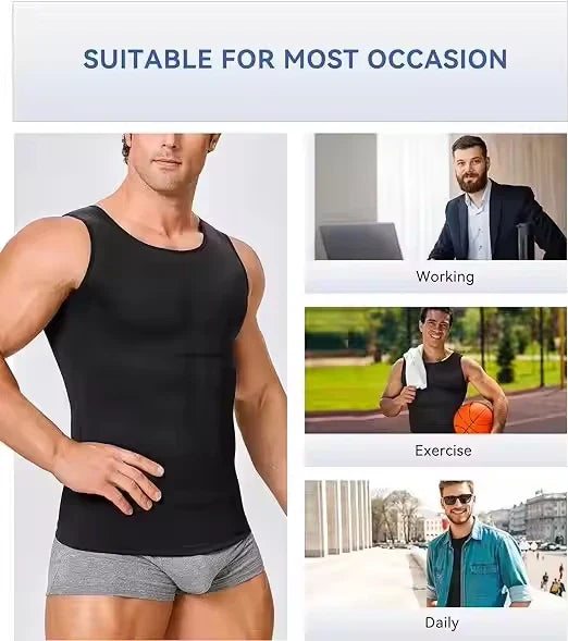 Men’s Tummy Control Compression Shirt – Slimming & Posture Support