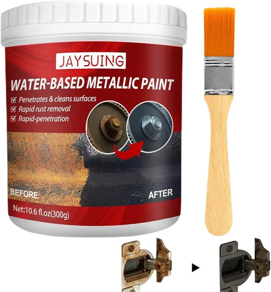 Water-Based Metallic Paint 300g – Anti-Rust Finish + Free Brush