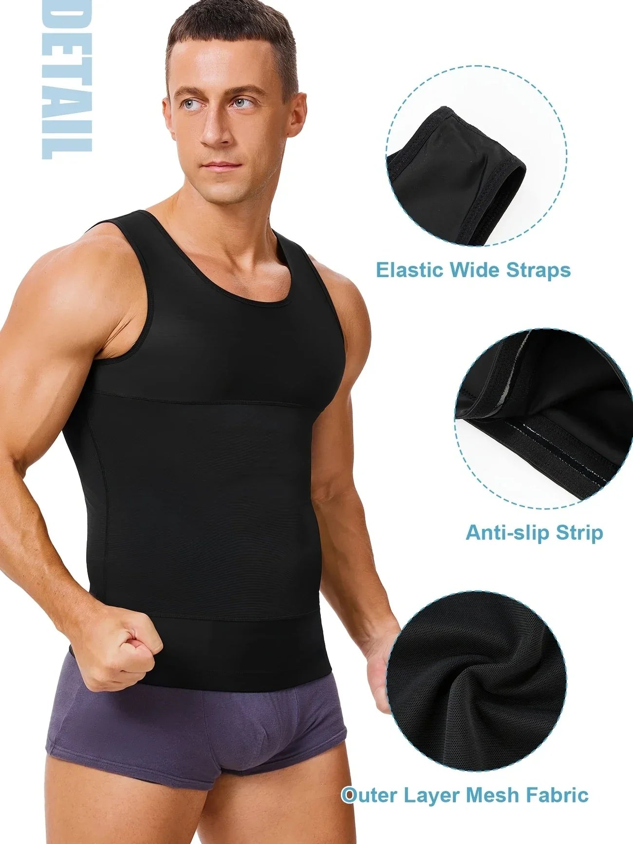 Men’s Tummy Control Compression Shirt – Slimming & Posture Support