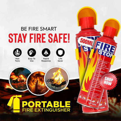 Foam Stop Fire 500ml – Portable Fire Extinguisher Spray with Stand