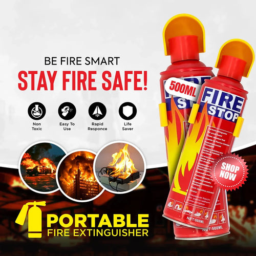 Foam Stop Fire 500ml – Portable Fire Extinguisher Spray with Stand