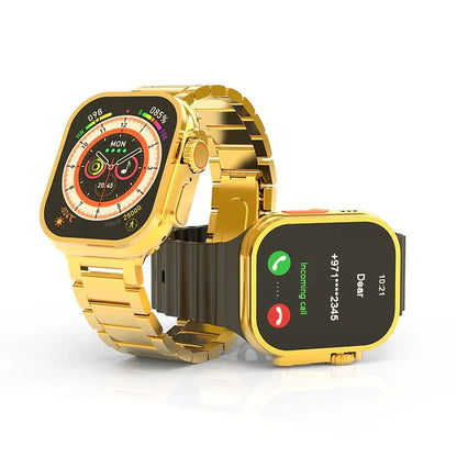 G9 Ultra Pro Smart Watch Golden Edition - Bluetooth Calling, Health Monitoring