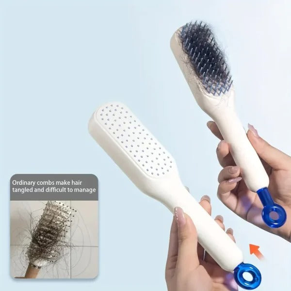 Self-Cleaning Magic Hair Brush | One-Click Telescopic Comb
