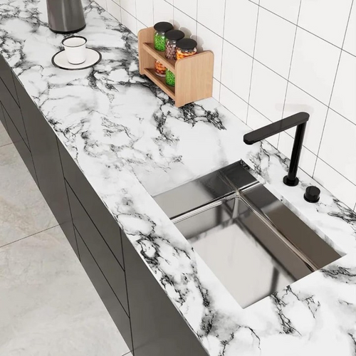 White Marble Self-Adhesive Wallpaper | Heat & Oil Resistant Sheet