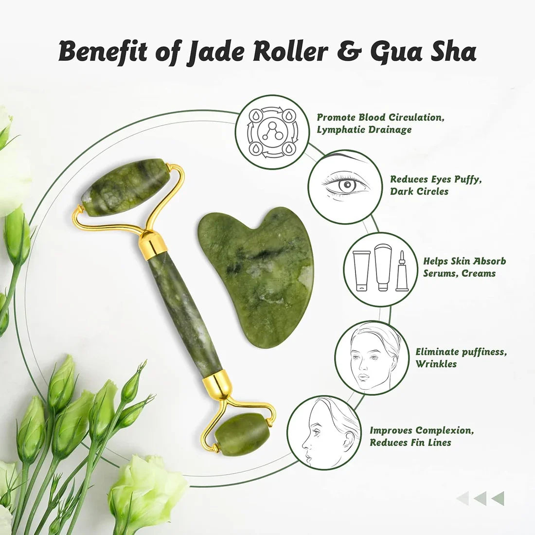 6-in-1 Skincare & Haircare Set – Jade Roller, Ice Roller, Derma Roller & Scalp Tools