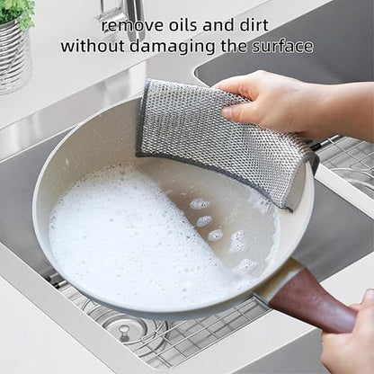 Metal Wire Dishwashing Cloth | Non-Scratch Cleaning Rag