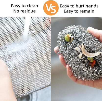 Metal Wire Dishwashing Cloth | Non-Scratch Cleaning Rag