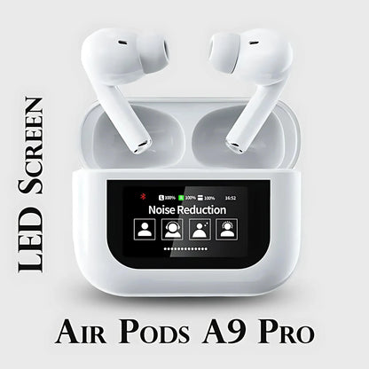 A9 Pro Smart AirPods with LCD Touch Screen & ANC Noise Canceling