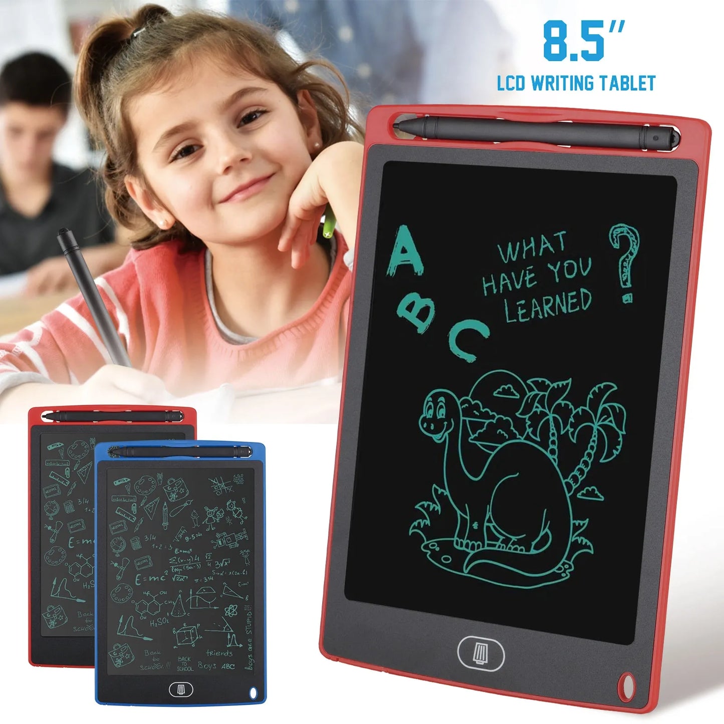 LCD Writing & Drawing Tablet for Kids – 8.5/10 Inch Multicolor