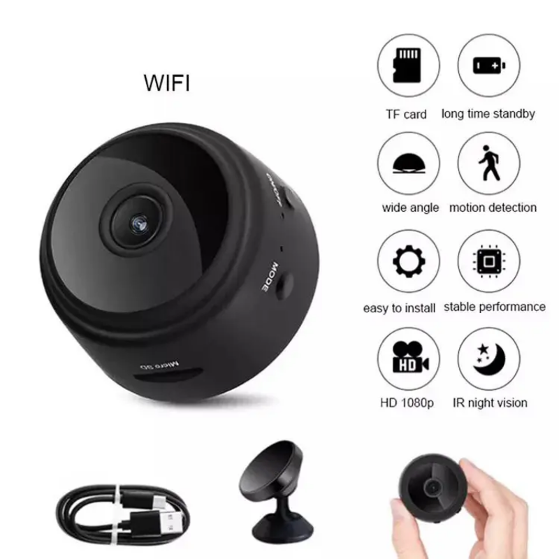 A9 Mini WiFi Security Camera - HD Video, Night Vision, Motion Detection