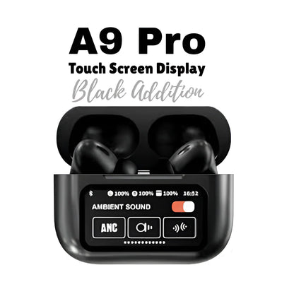 A9 Pro Smart AirPods with LCD Touch Screen & ANC Noise Canceling