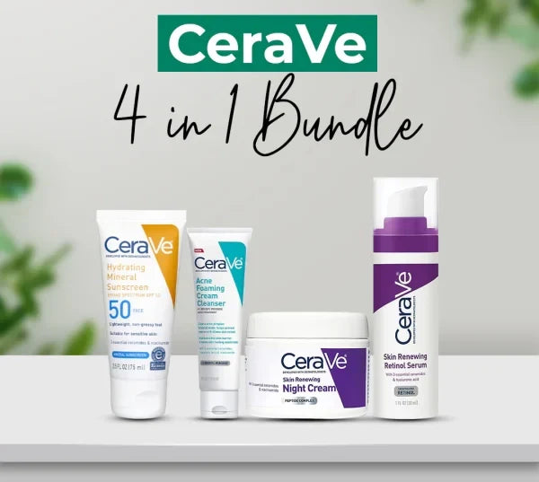 Cerave 4-in-1 Skincare Kit – Night Cream, Sunblock, Cleanser & Serum