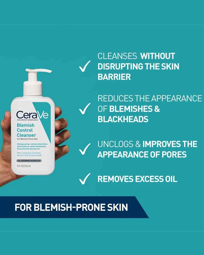 Cerave Blemish Control Cleanser – 2% Salicylic Acid & Niacinamide