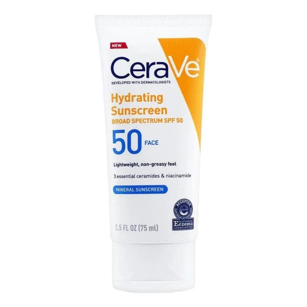 Cerave Hydrating Mineral Sunscreen SPF 50 – 100ml | Broad Spectrum