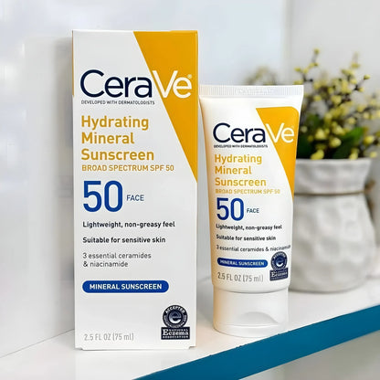 Cerave Hydrating Mineral Sunscreen SPF 50 – 100ml | Broad Spectrum