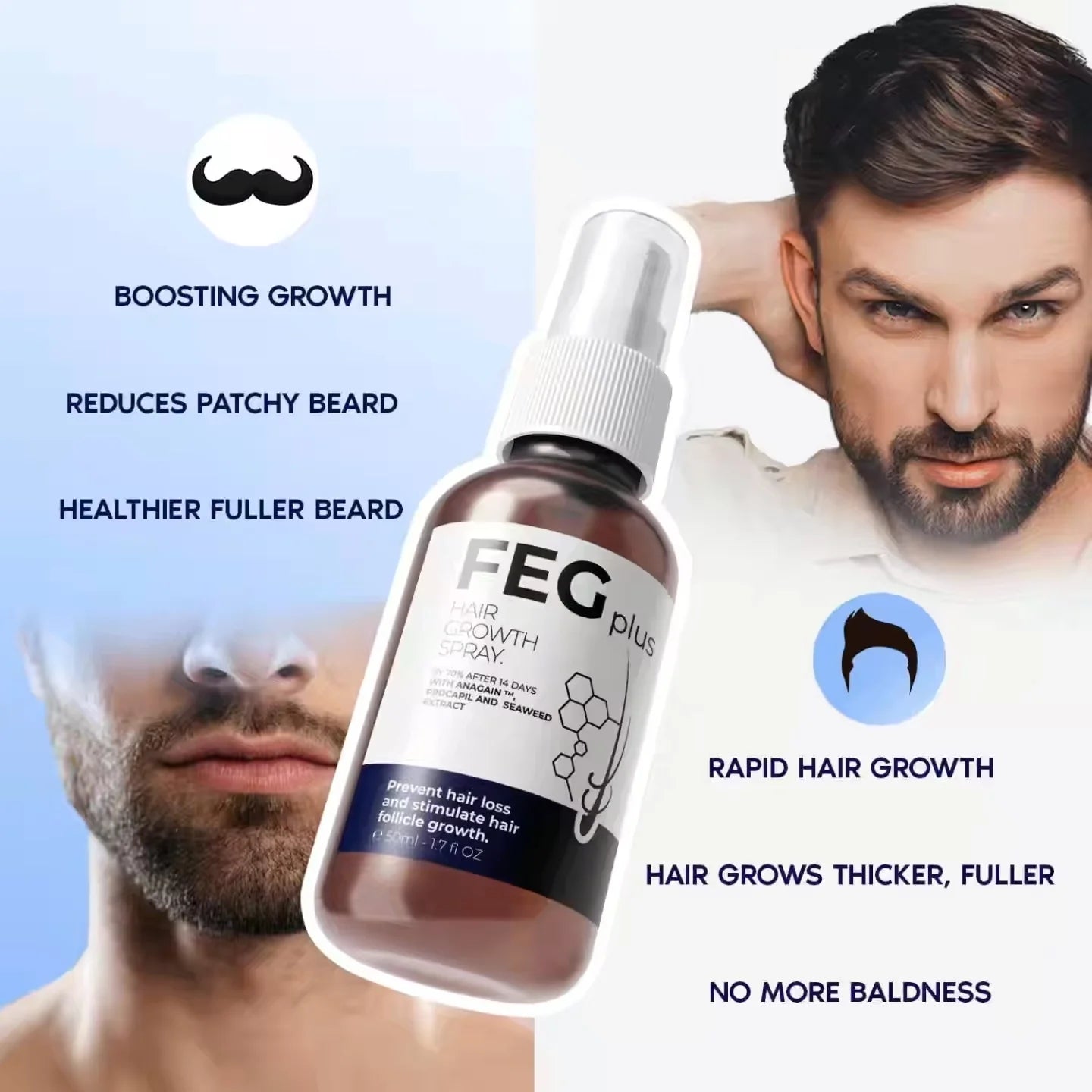 The Most Viral Hair Growth Spray – FEG Plus (USA-Imported Formula)