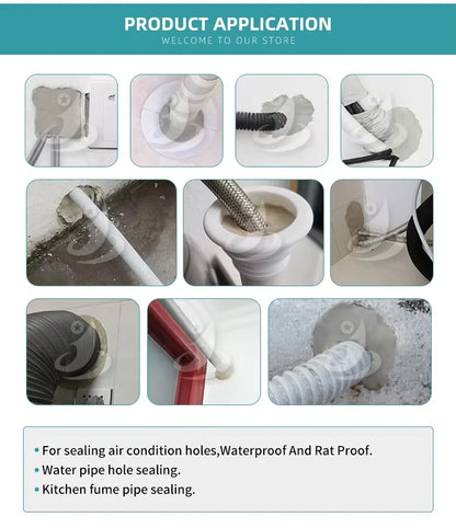 Wall Hole Repair Sealant Clay – Industrial-Grade Waterproof & Fireproof Filler for Pipe, Cable & AC Gaps – Strong Adhesive, Easy DIY Application
