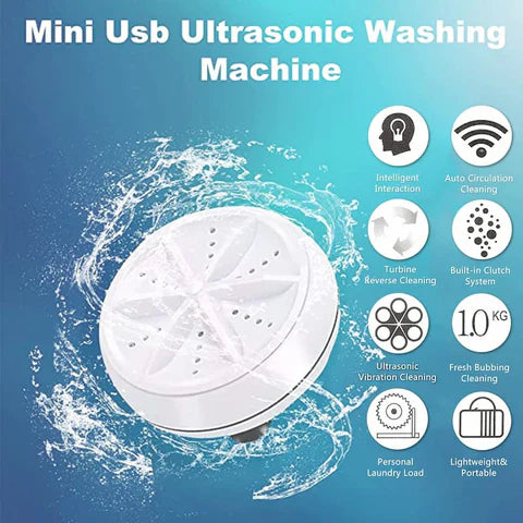Portable Mini Ultrasonic Washing Machine for Clothes & Dishes