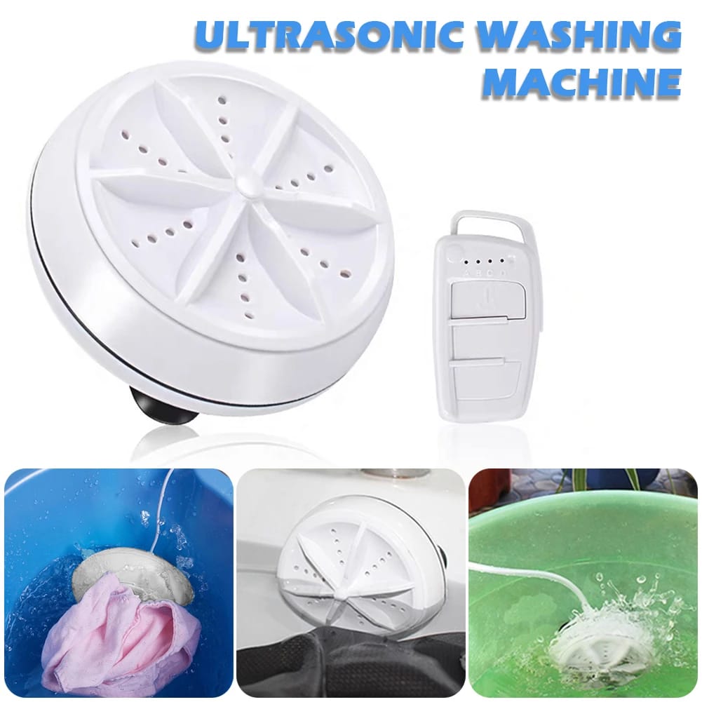 Portable Mini Ultrasonic Washing Machine for Clothes & Dishes