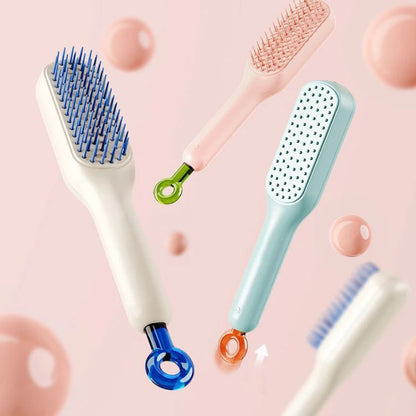 Self-Cleaning Magic Hair Brush | One-Click Telescopic Comb