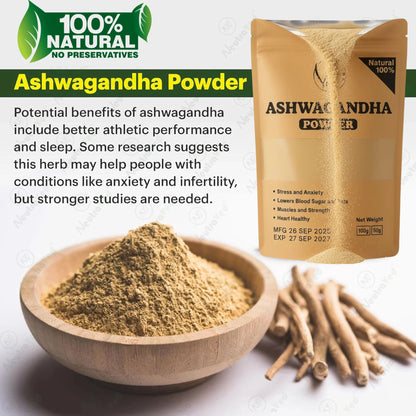 🌿 Ashwagandha Powder – 100% Pure & Natural