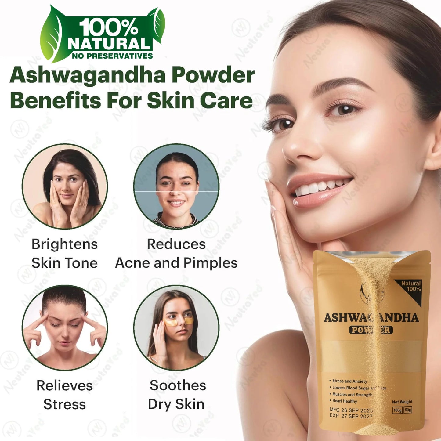 🌿 Ashwagandha Powder – 100% Pure & Natural