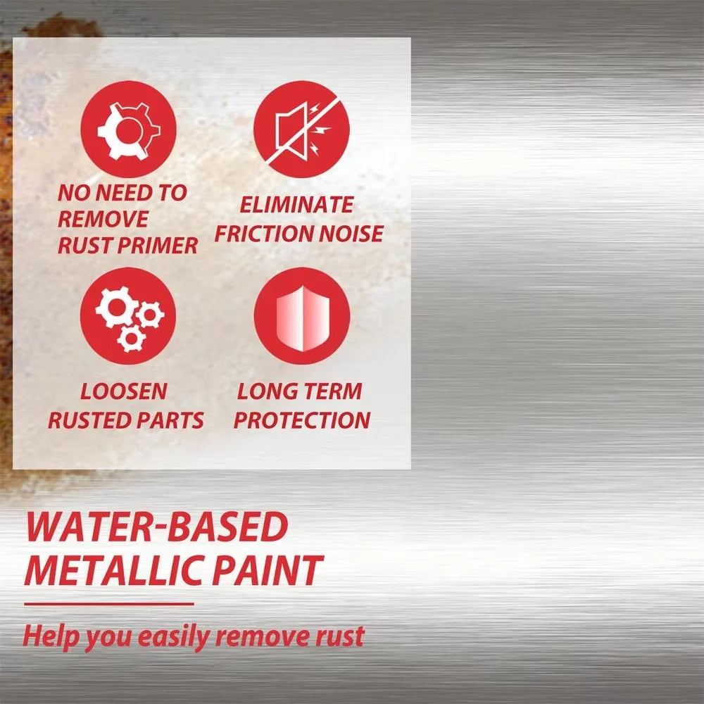 Water-Based Metallic Paint 300g – Anti-Rust Finish + Free Brush