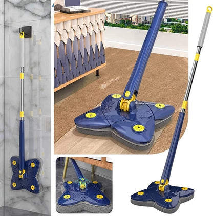 360° Rotatable 4-Leaf Clover Mop – Self-Squeezing & Adjustable