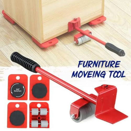 (5 in 1) Heavy Furniture Move Tool Transport Lifter Shifter Moving Kit Slider Remover Rolling Wheel Corner Mover Set