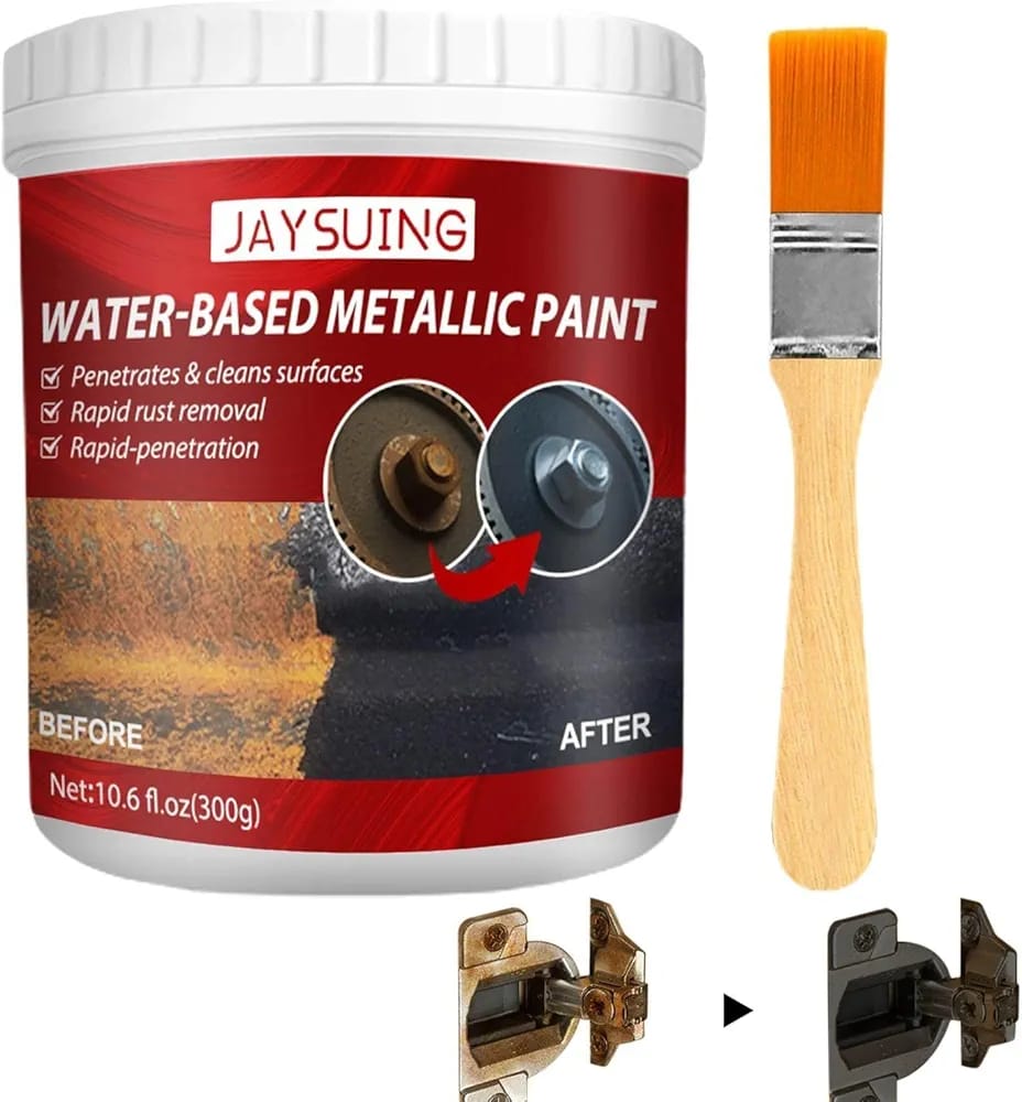 Water-Based Metallic Paint 300g – Anti-Rust Finish + Free Brush