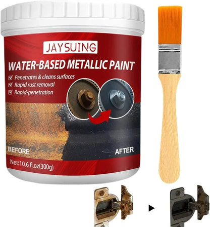 Water-Based Metallic Paint 300g – Anti-Rust Finish + Free Brush
