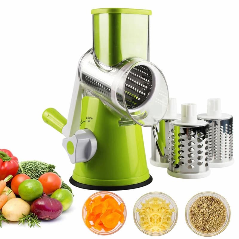 Tabletop Drum Grater – Manual Vegetable Slicer & Shredder