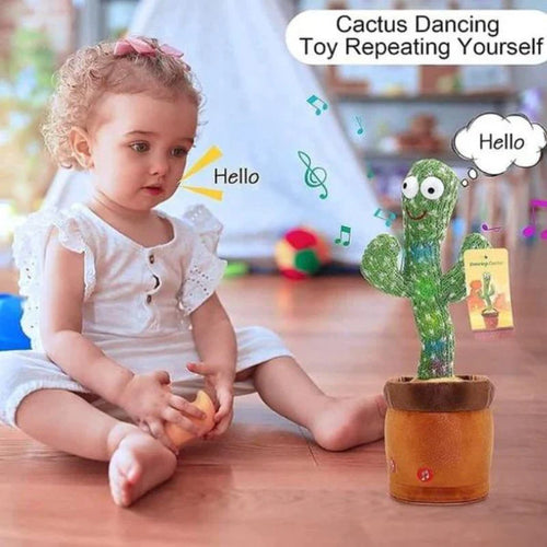 Dancing & Talking Cactus Toy | Rechargeable Musical Plush for Kids
