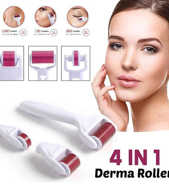 4-in-1 Meso Derma Roller Hair & Skin Rejuvenation System – White