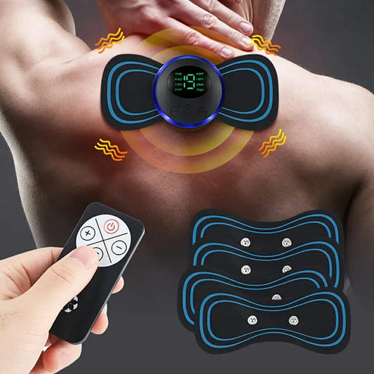 EMS Butterfly Portable Neck & Foot Massager with Remote – Rechargeable
