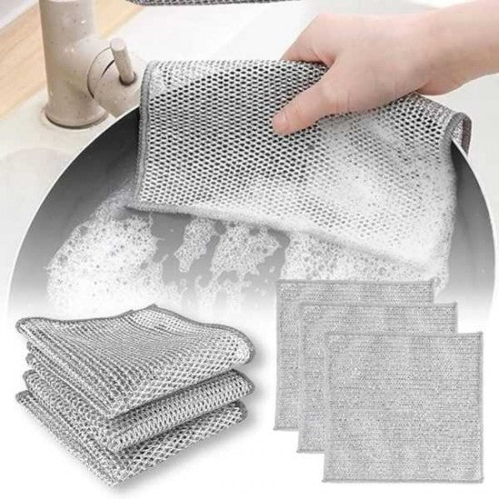 Metal Wire Dishwashing Cloth | Non-Scratch Cleaning Rag